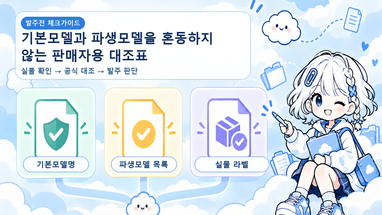 기본모델과 파생모델을 혼동하지 않는 판매자용 대조표 대표 이미지
