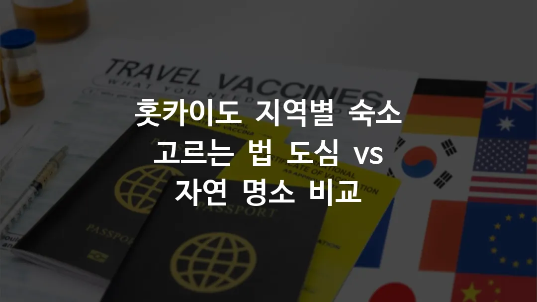 홋카이도 지역별 숙소 고르는 법 도심 vs 자연 명소 비교