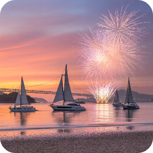 부산 광안리 불꽃놀이 요트 이미지(가상)