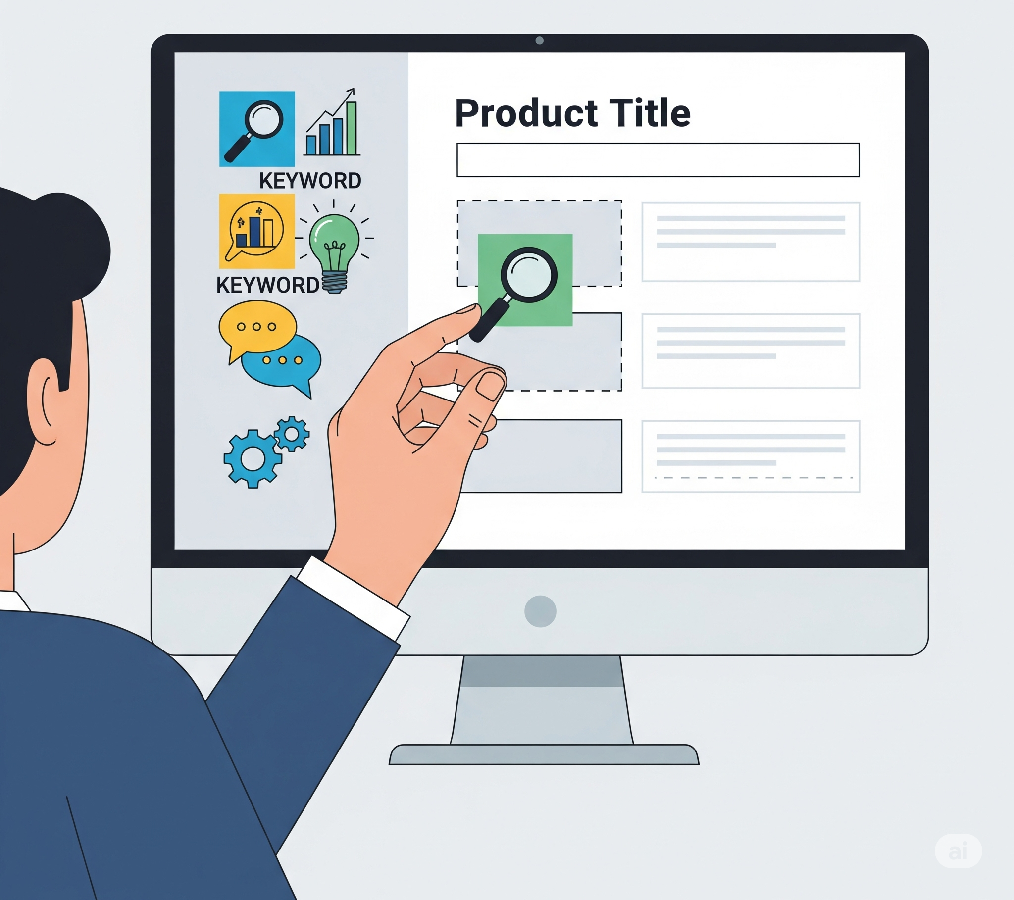 스마트스토어 상품명 키워드를 분석하여 SEO를 최적화하는 모습