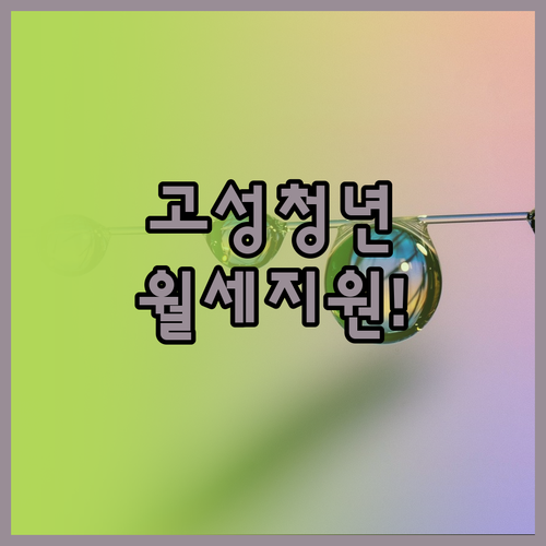 고성군 거주 청년 월세 지원 사업 보..