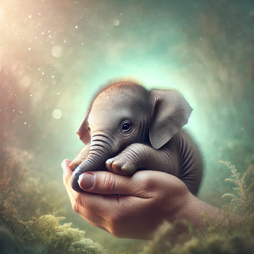 아기코끼리가 안기는 꿈
