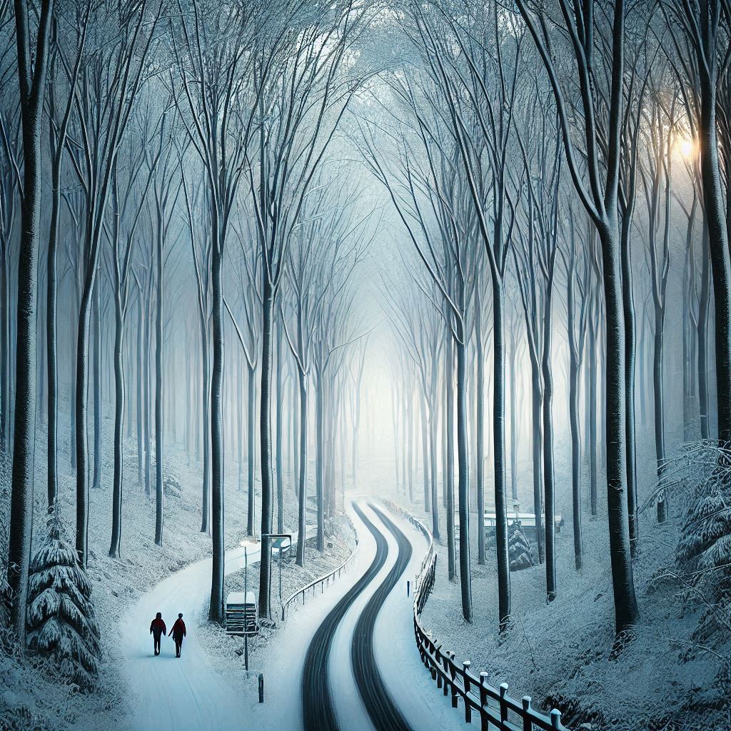 Winter im Yonghyeon-Naturerholungswald Naepo-Kulturwaldpfad, Provinz Chungcheong