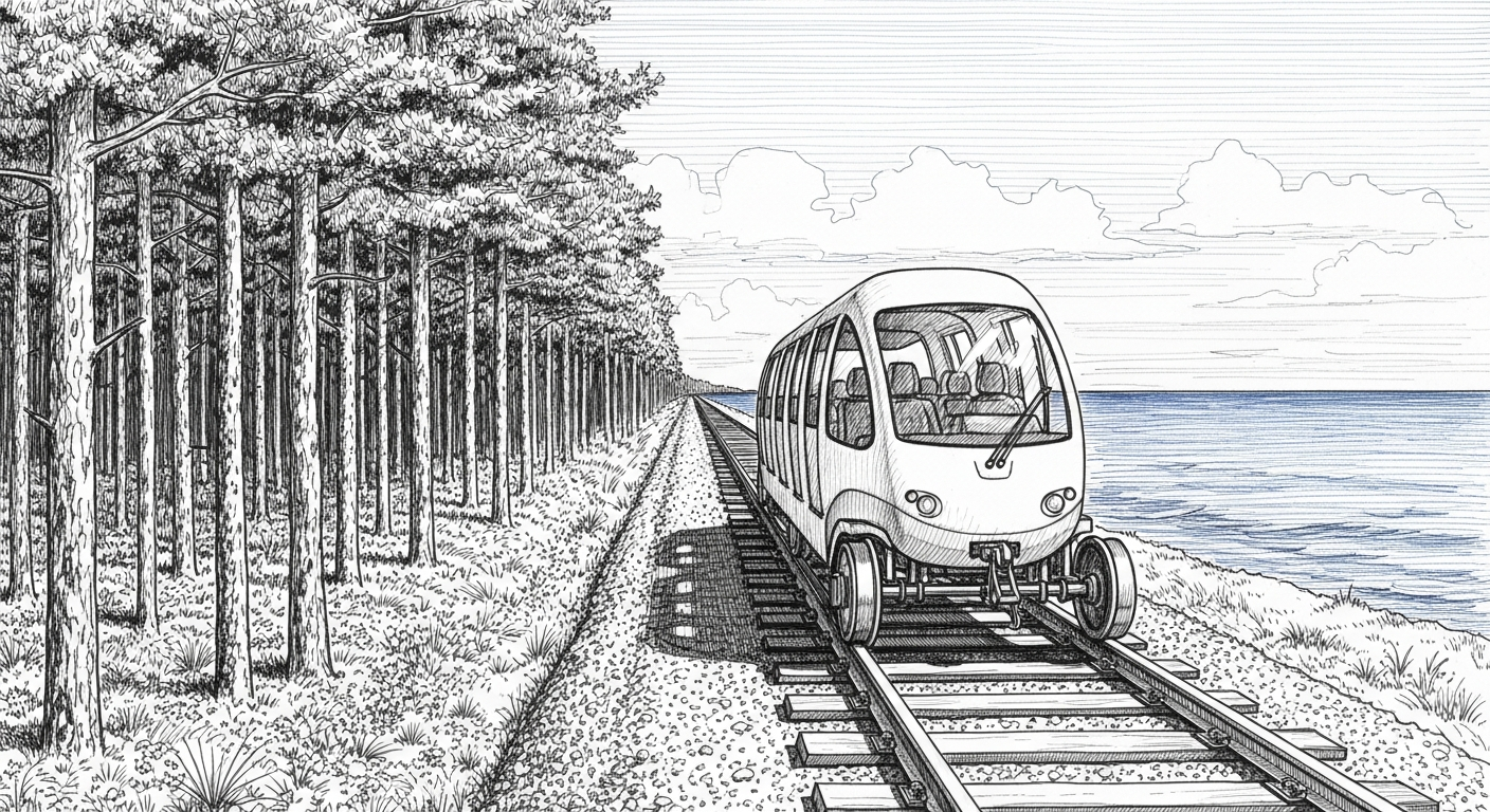 동해 바다와 소나무 숲을 가로지르는 삼척 해양레일바이크 철길