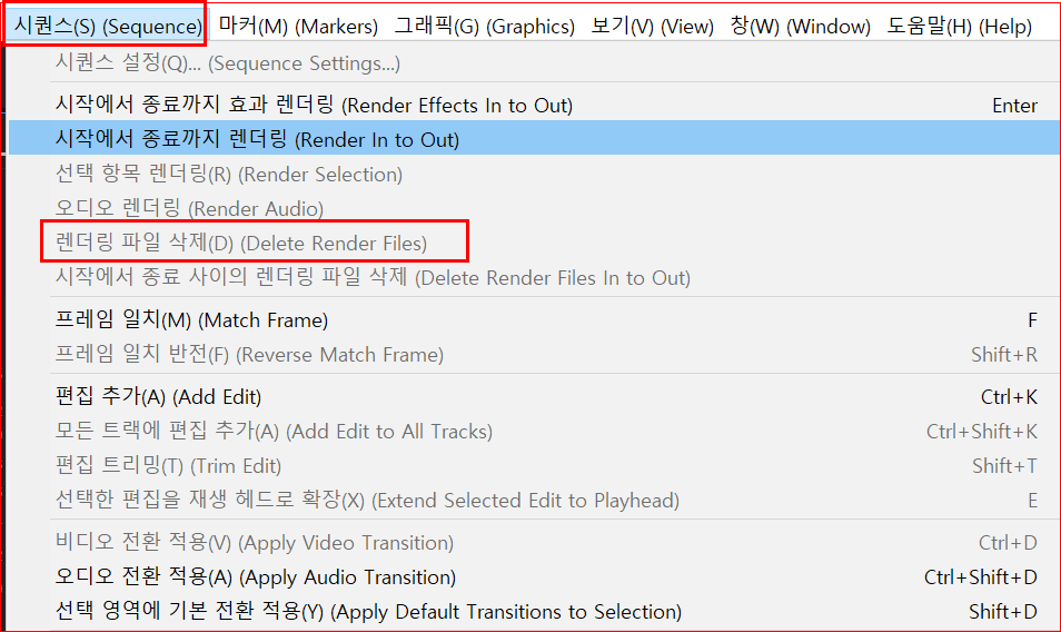 [렌더링 파일 삭제]