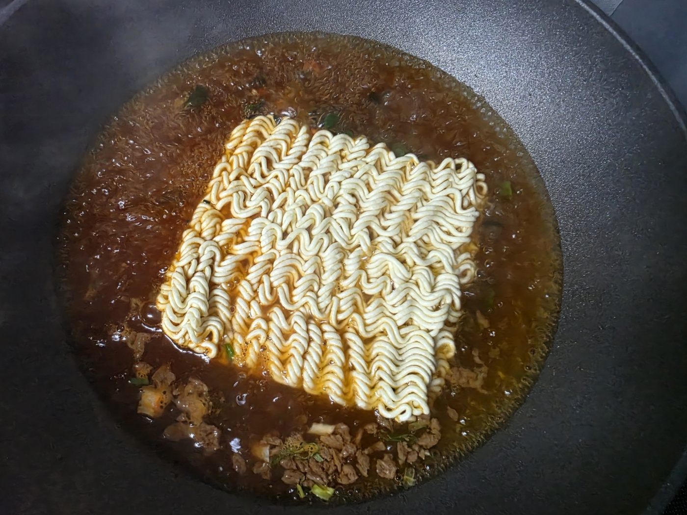 분말 스프 투입