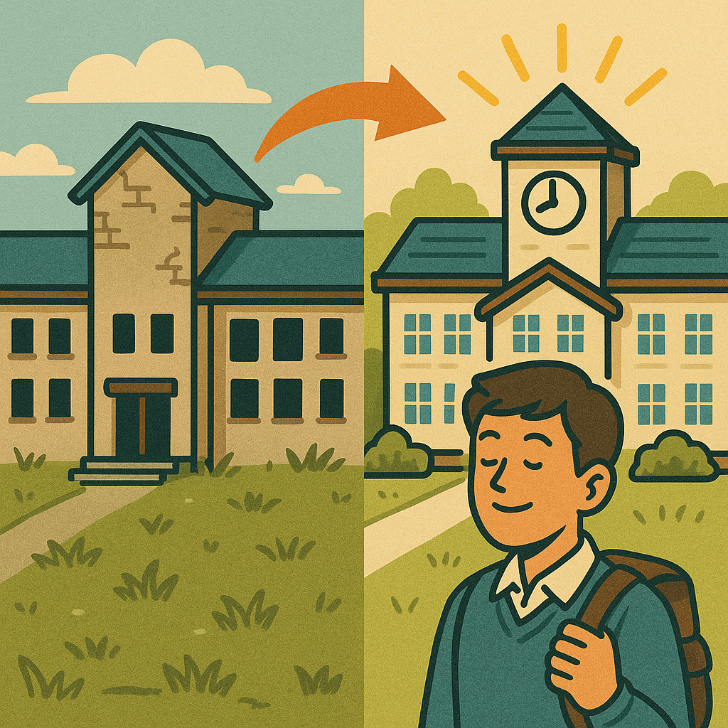 폐교가 다시 살아나는 이미지