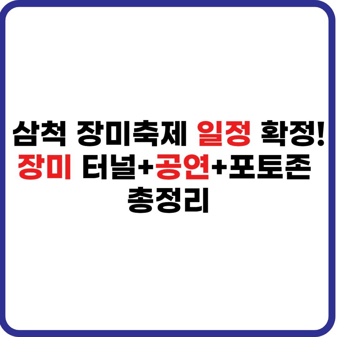 삼척 장미축제 일정 2025 포토존 공연 총정리