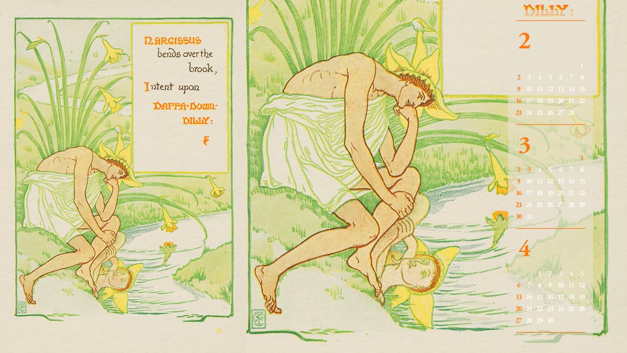 14 나르키소스와 수선화 B - 2025년3월 노트북배경화면