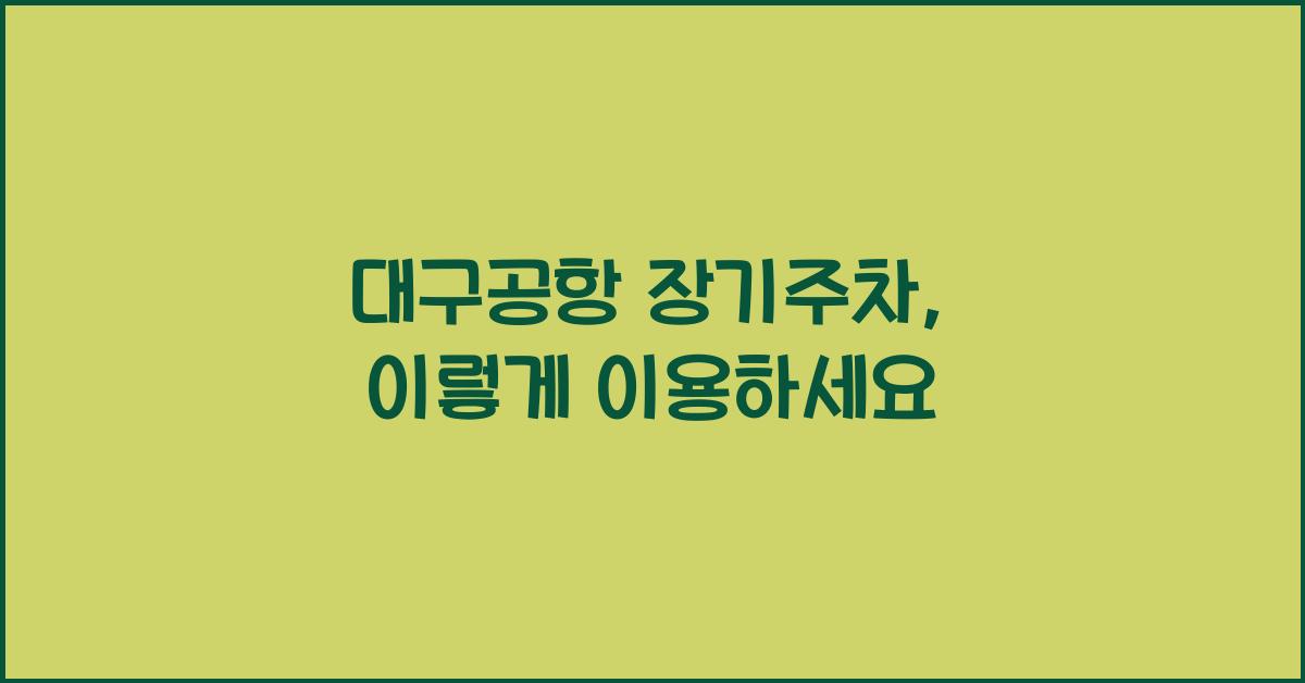 대구공항 장기주차