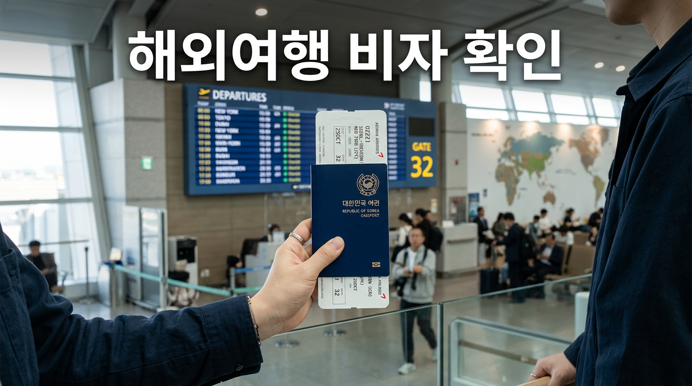 해외여행 비자 확인 방법을 보여주는 사진