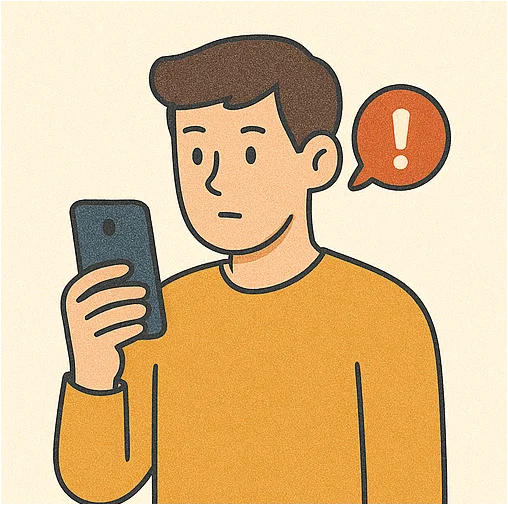 국민비서 알림을 받는 남자