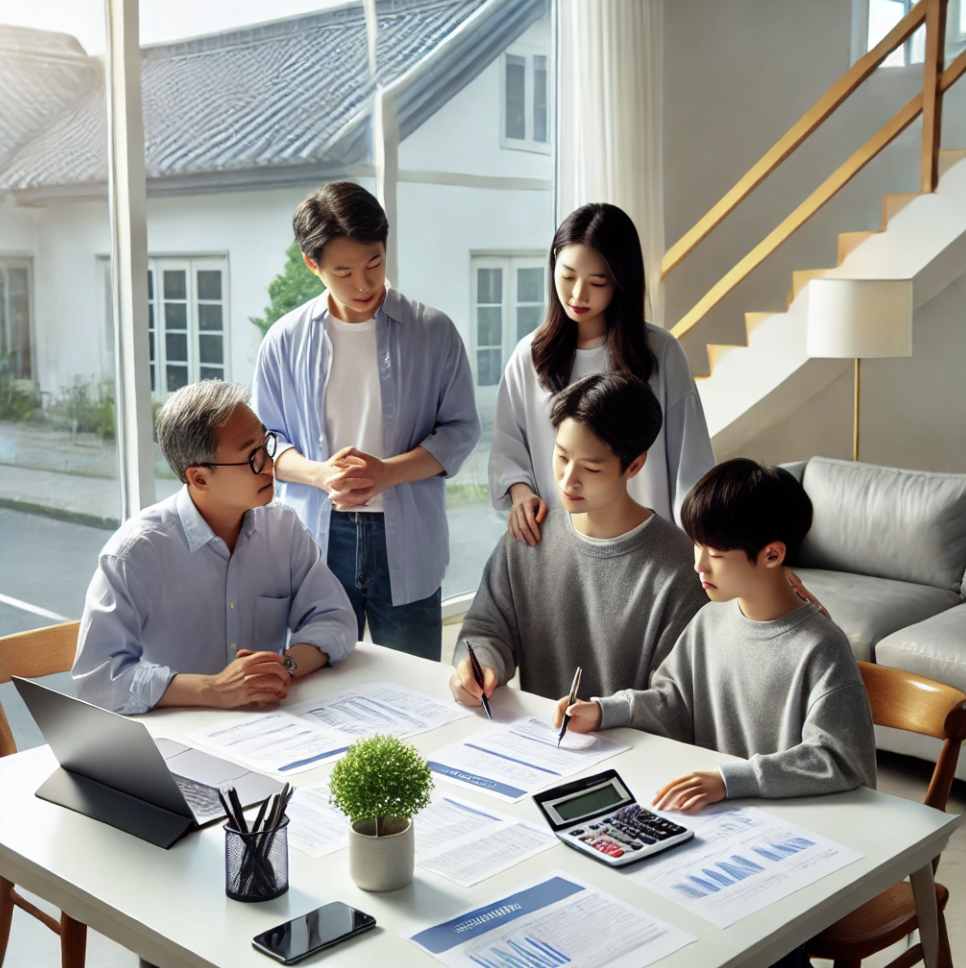사무실에서 재무 컨설턴트가 상속세에 대해 상담하는 모습