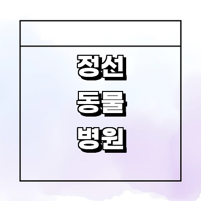 정선군 동물병원