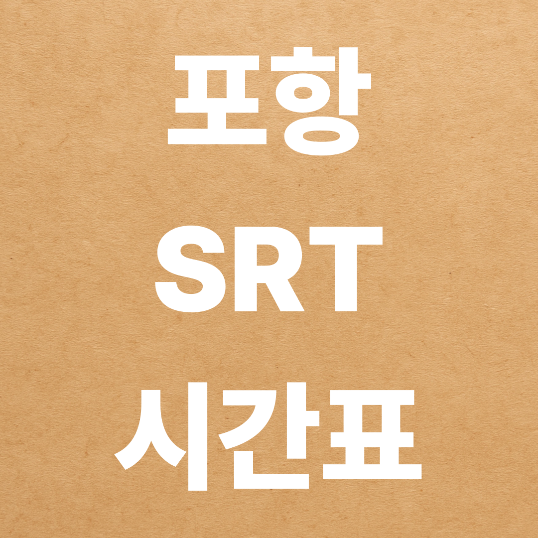 수서&harr;포항 SRT 시간표 완전정복