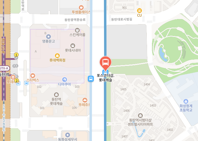 버스 정류장 위치 사진