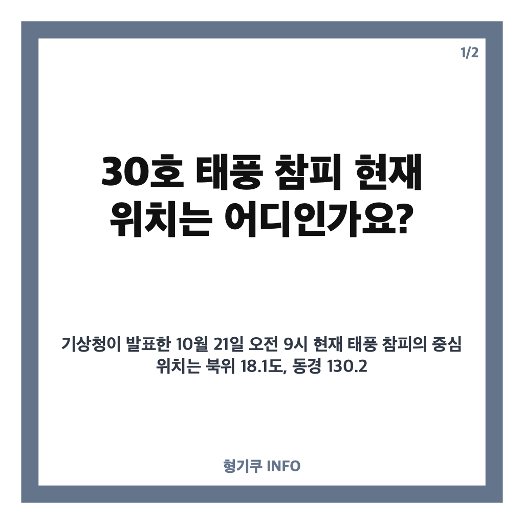 태풍 경로: 30호 참피 현재 위치와 예상 진로, 한반도 영향 가능성 카드뉴스 1
