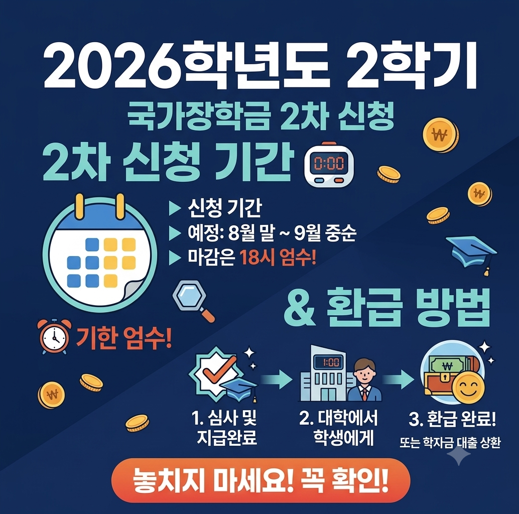2026년 2학기 국가근로장학금 2차 신청하러 가기