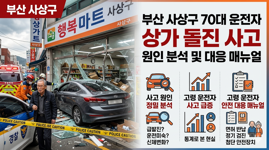 부산 사상구 70대 운전자 상가 돌진 사고 원인 분석 및 고령 운전자 사고 대응 매뉴얼