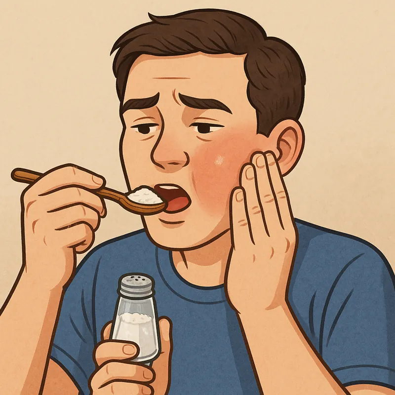 소금을-많이-먹으면-붓기가-생기는-이유를-시각적으로-표현한-이미지로-소금을-먹고-얼굴을-만지며-불편해하는-사람의-모습