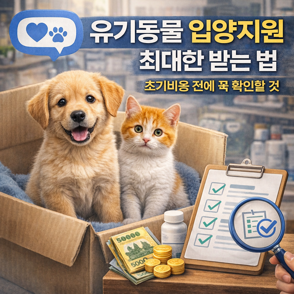 유기동물 입양 지원 최대한 받는 법|초기비용 전에 꼭 확인할 것