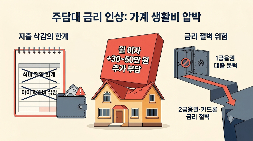 가계 생활비 압박