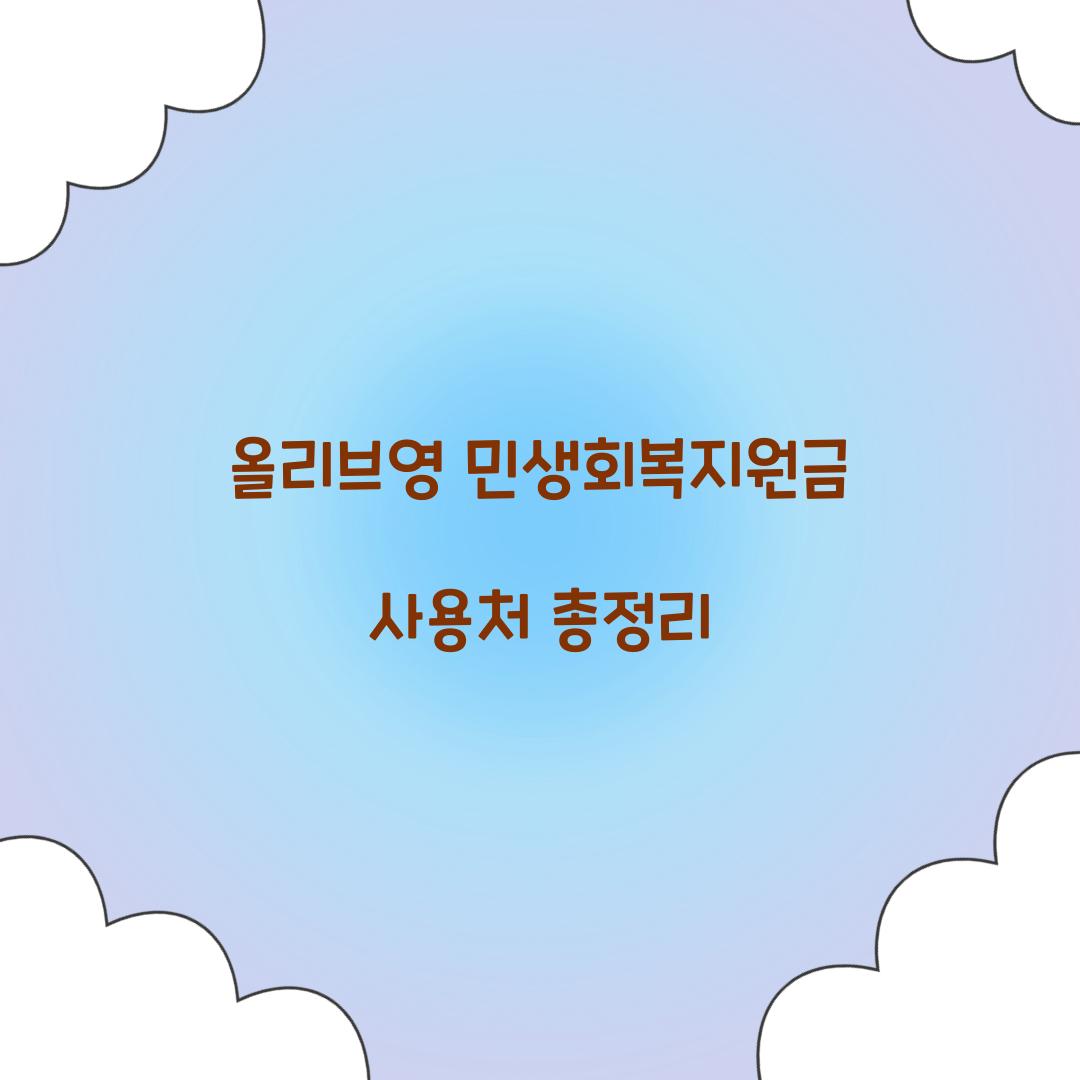 올리브영 민생회복지원금