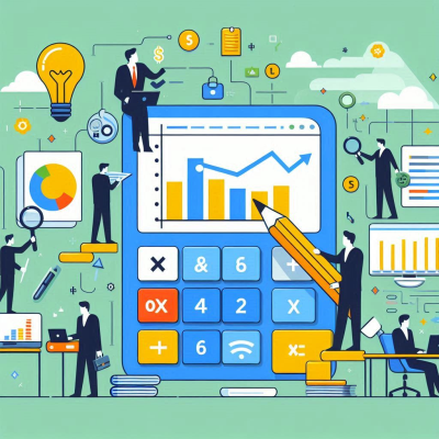 다양한 기계와 계산기들을 보여주는 이미지.