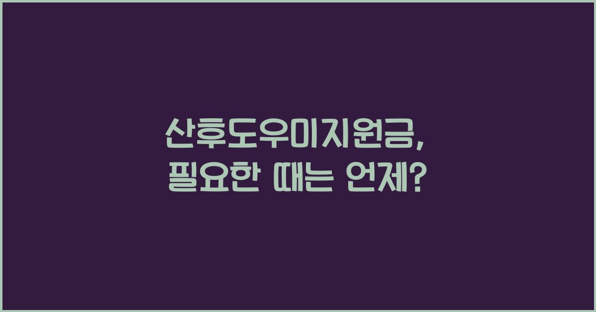 산후도우미지원금