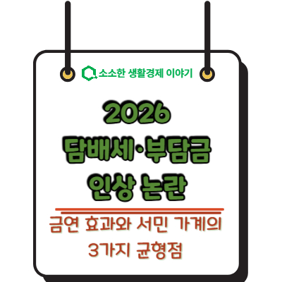 2026 담배세·부담금 인상 논란, 금연 효과와 서민 가계의 3가지 균형점