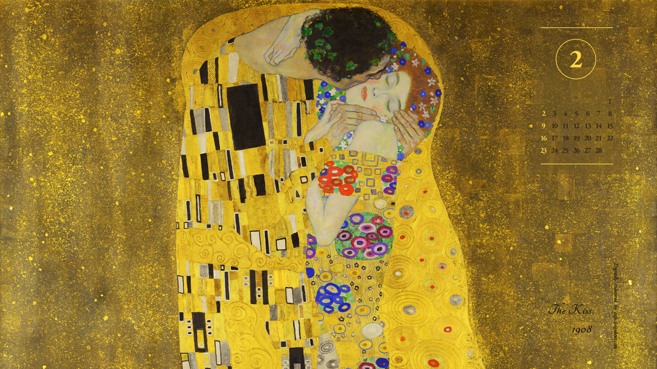 11 클림트 키스 A - 2025년2월 노트북배경화면