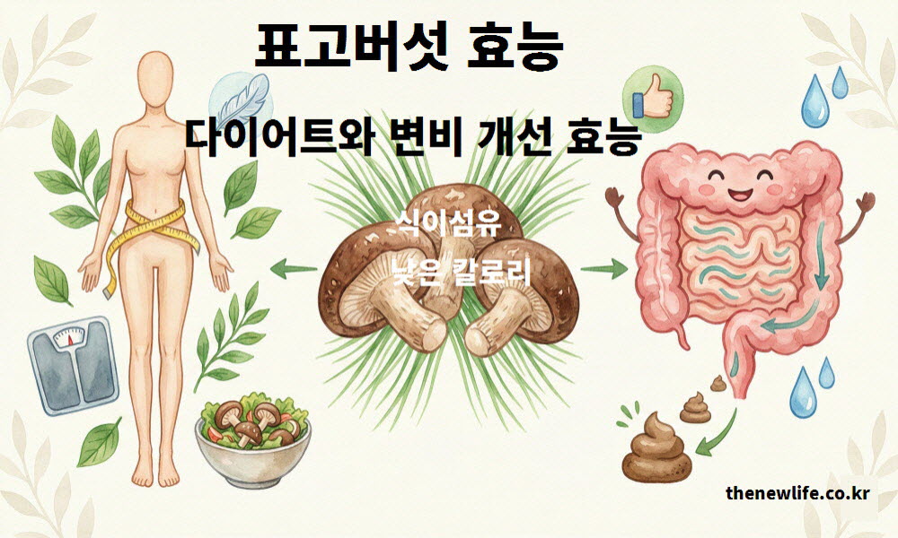 다이어트와 변비 개선에 좋은 식이섬유 풍부한 표고버섯 효능