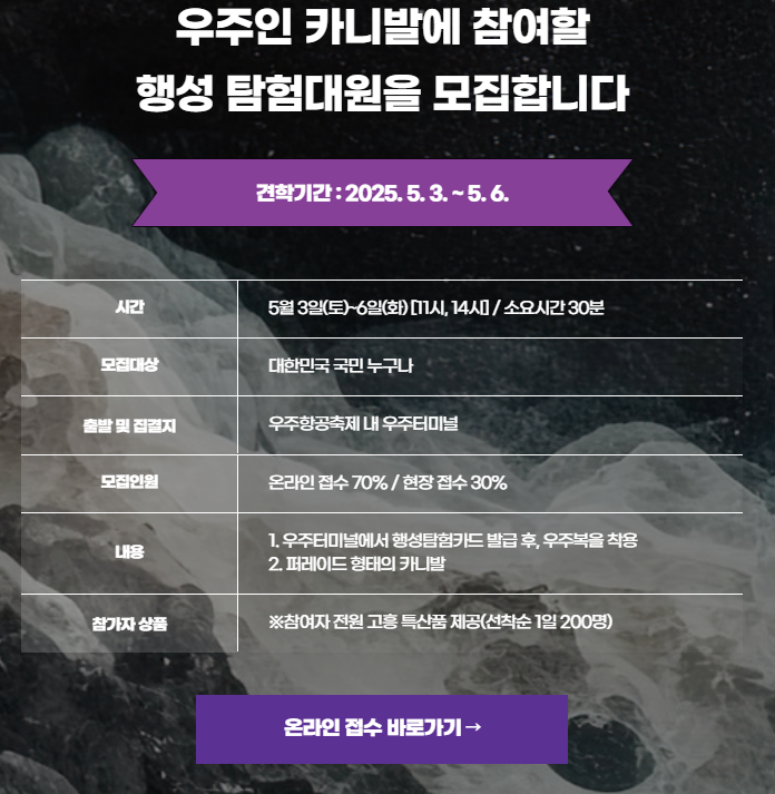 우주인 카니발에 참여할 행성 탐험대원 모집