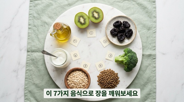 변비에 좋은 음식 키위 자두 브로콜리 콩 귀리 요거트 올리브오일