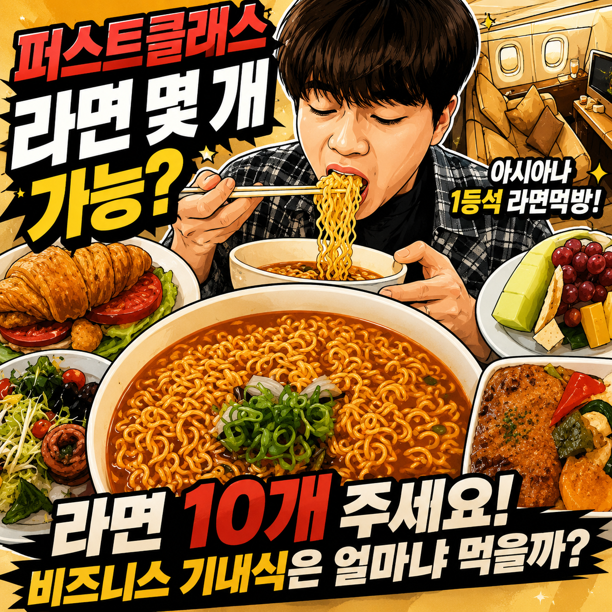 78만 먹방 유튜버 기내식 20번 주문 논란