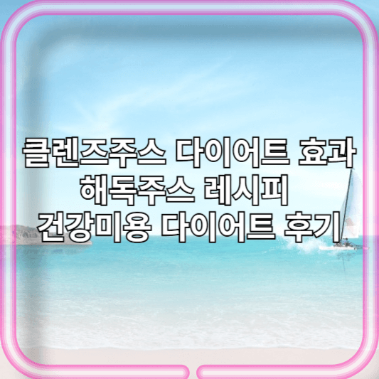 클렌즈주스 다이어트 효과 해독주스 레시피