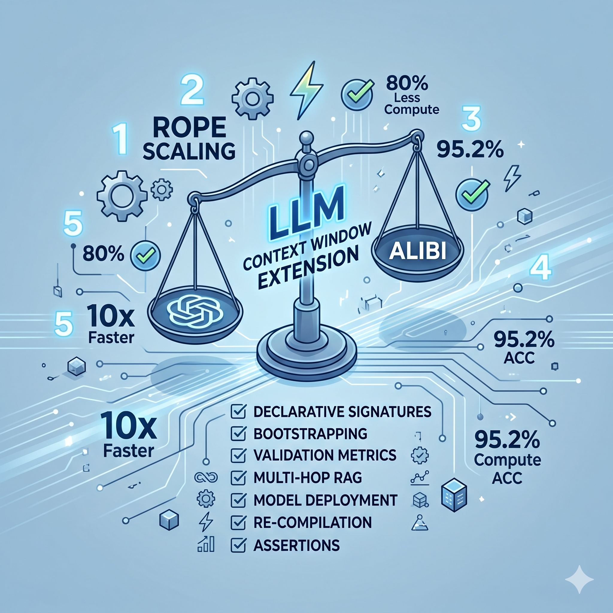 RoPE Scaling vs ALiBi