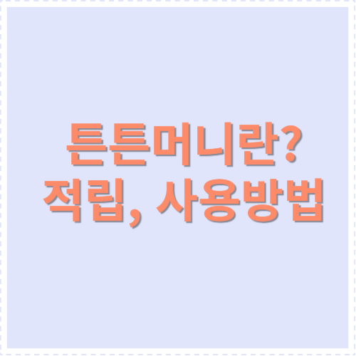 튼튼머니란? 적립, 사용방법