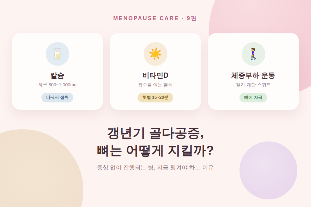 갱년기 골다공증, 뼈는 어떻게 지킬까?