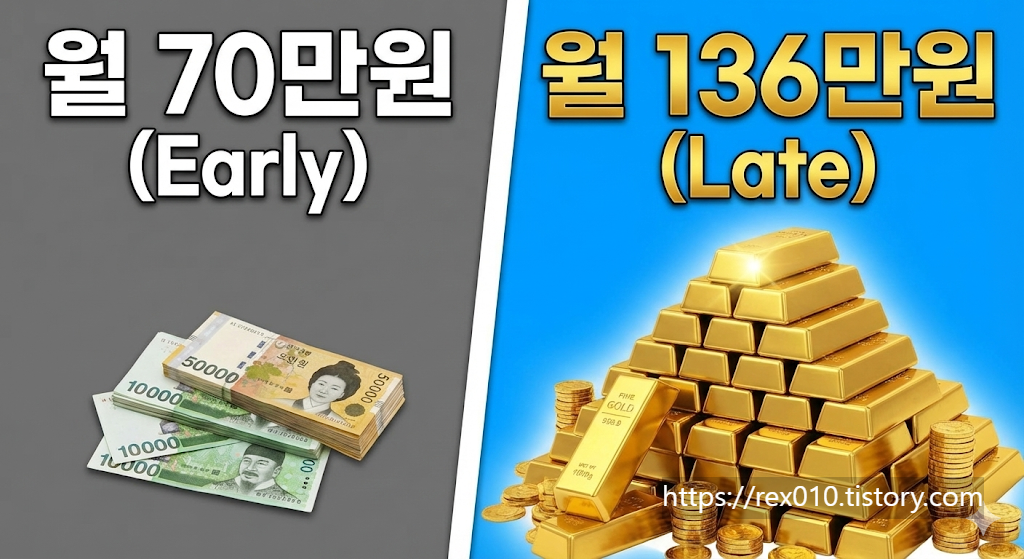 국민연금 조기수령 대 연기연금 수령액 비교