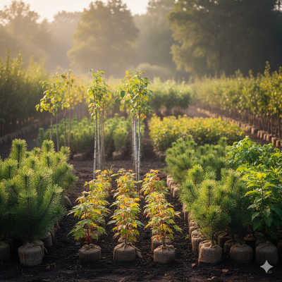 자라나는 다양한 묘목 이미지