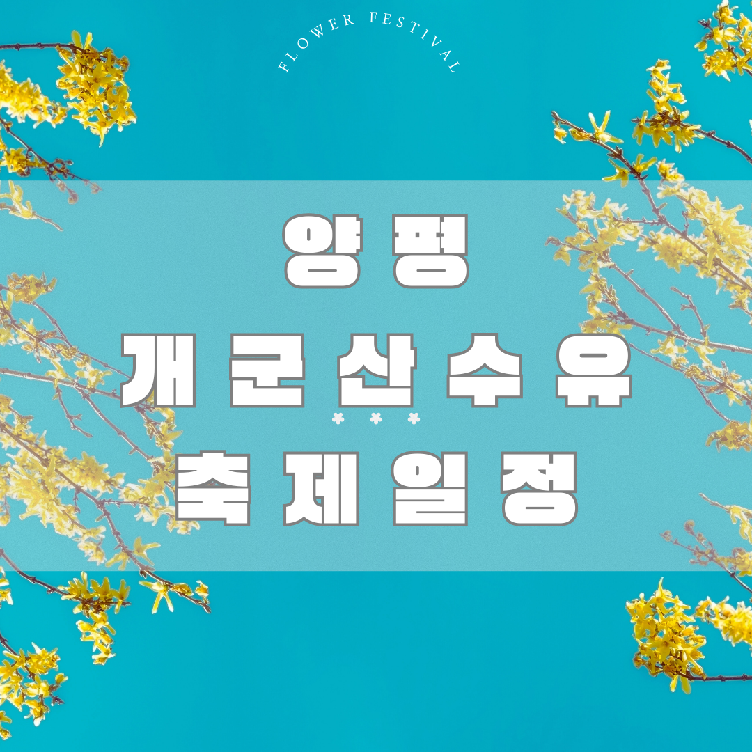 양평산수유축제일정