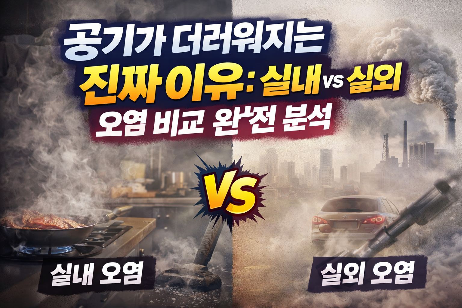 공기가 더러워지는 진짜 이유 실내 vs 실외 오염 비교 완전 분석