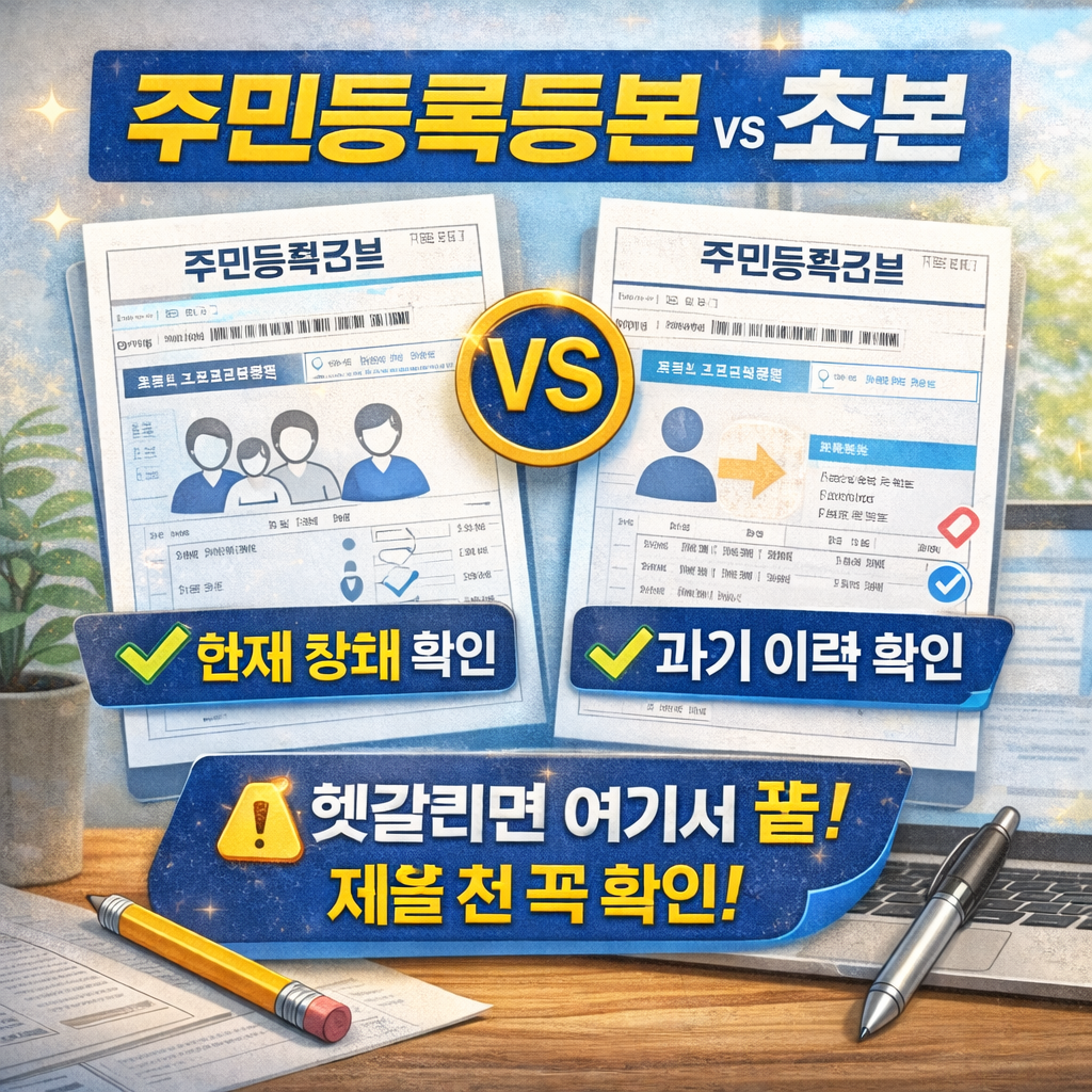 주민등록초본과 등본 차이