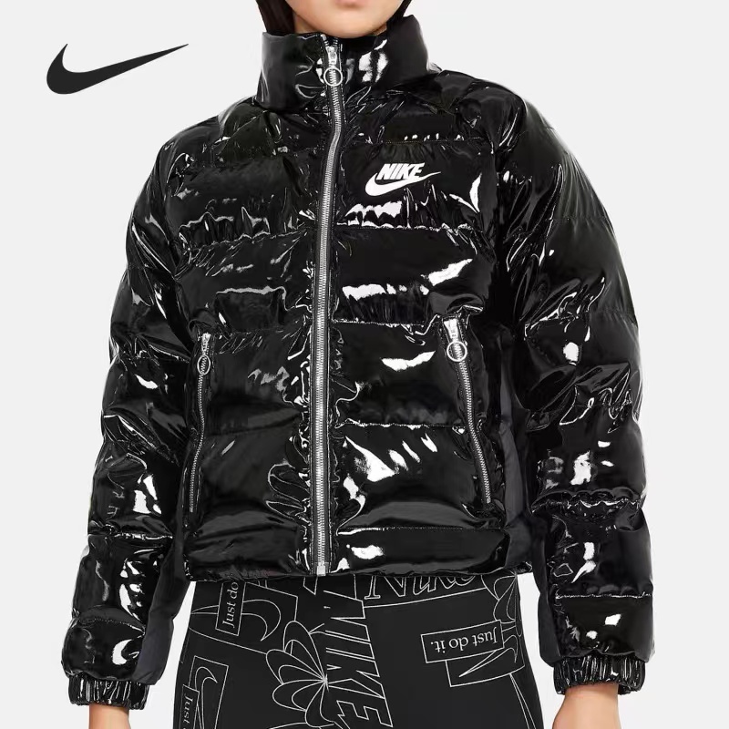 스포츠웨어 클래쉬 합성 필 재킷 여자 유광 패딩 숏패딩 블랙 CU6713-010