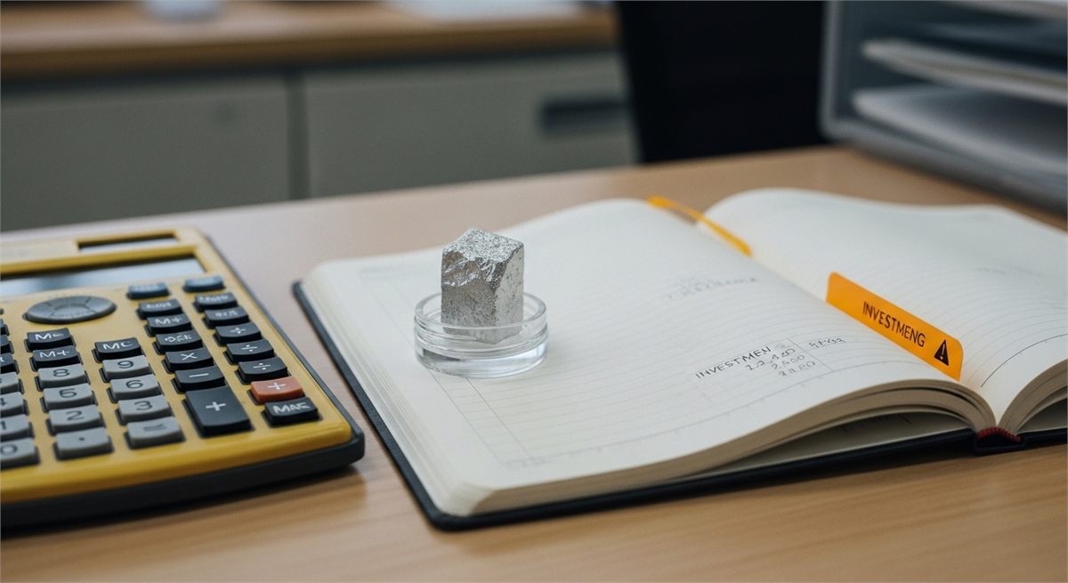 리튬 투자 리스크를 점검하는 상징적 책상 장면 