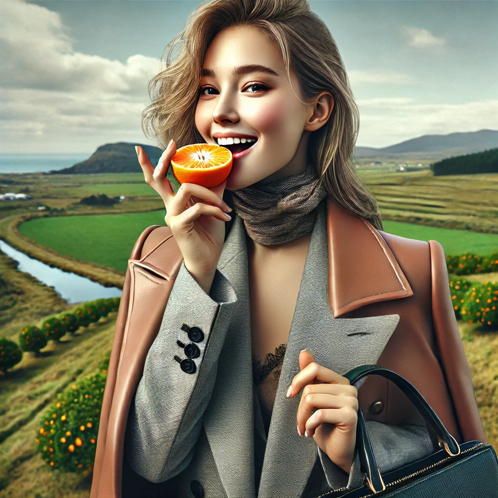 제주도-감귤-먹는-여자