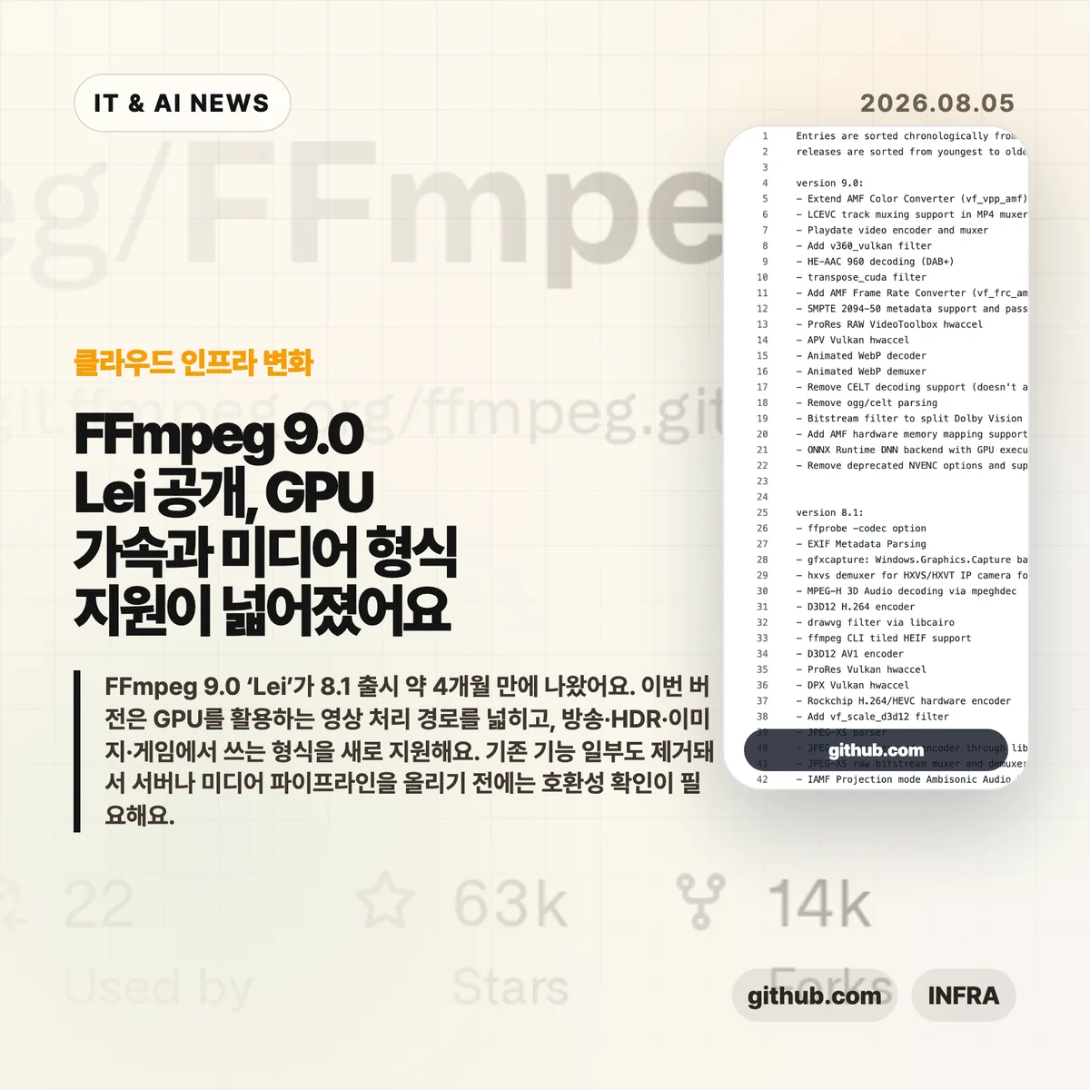 FFmpeg 9.0 Lei 업데이트 썸네일