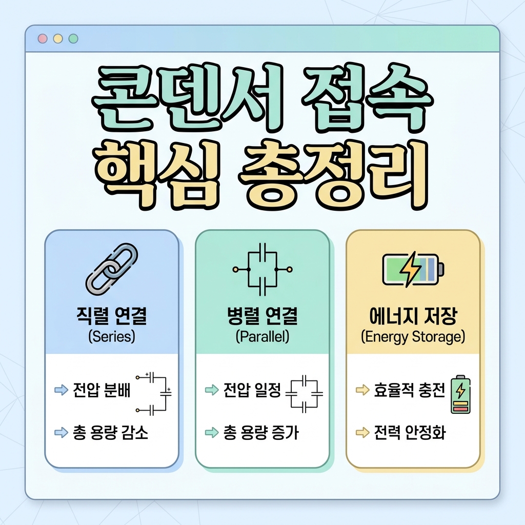 [전자기학] 제3장 진공 중의 도체계 (콘덴서의 접속 직렬과 병렬)