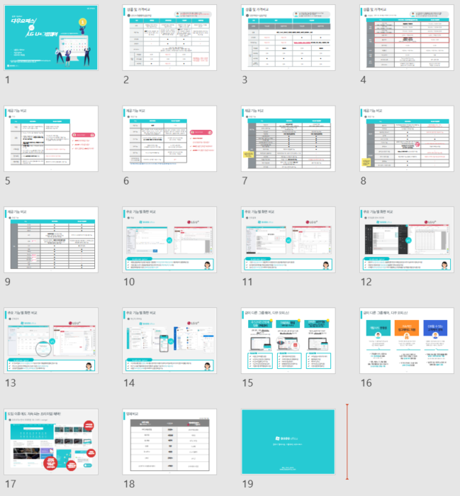 그룹웨어 다우오피스와 U+웍스 비교자료
